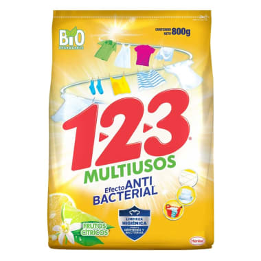 Detergente 123 Antibacterial 800 Gr