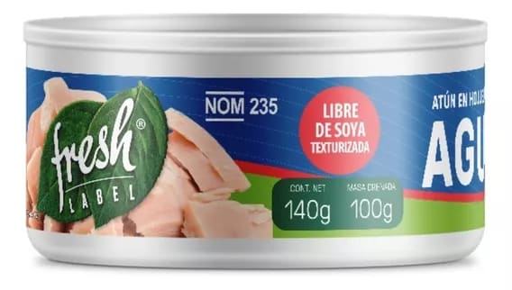 Atun En Agua Fresh Label 140 Gr Hojuela