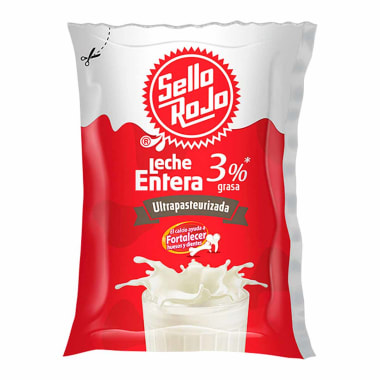 Leche Past. Entera Sello Rojo Bolsa 900Ml