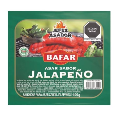 Salchicha Asar Jalape—O Bafar 400Gr