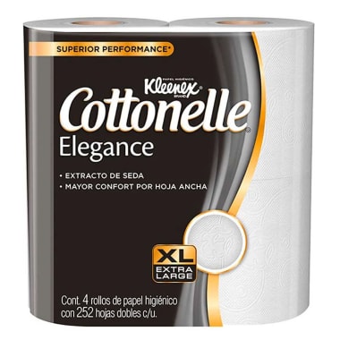 Higienico Kleenex Cottonell Elegance 252Hd 4 Rollos
