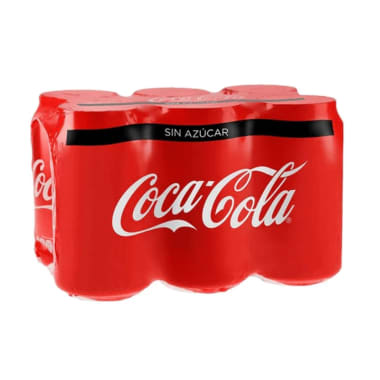 Refresco Coca Cola Sin Azucar Six Pack Lata 355 Ml.