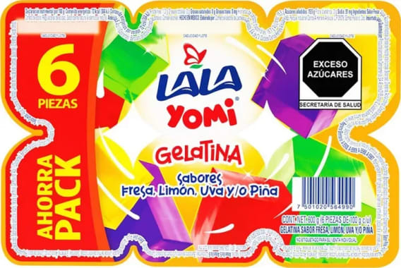 Gelatina Lala Yomi Surtido 100Gr C/6 Piezas