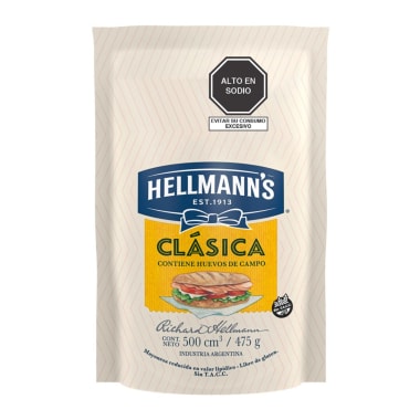 HELLMANN'S MAYONESA ORIGINAL DOYPACK 475G