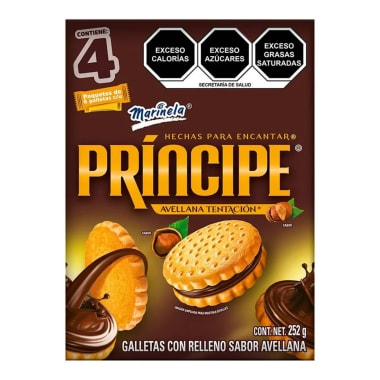 Galletas Principe Avellana 252 Gr Marinela 4P