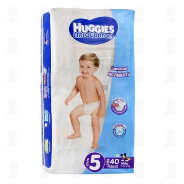 Pañal Huggies Ultraconfort Etapa 5 Niño C/40 Pzas