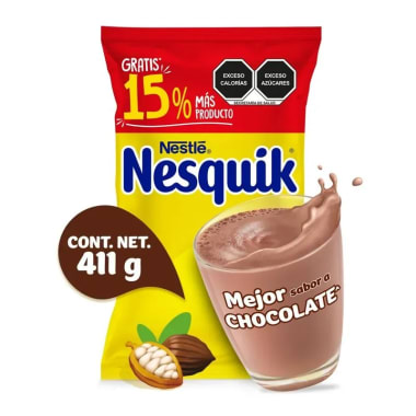 Chocolate Nesquik Polvo 411 Gr Bolsa Compra Unica Todas