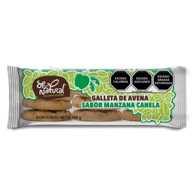 Galletas Sr Natural Avena Manzana 195 Gr