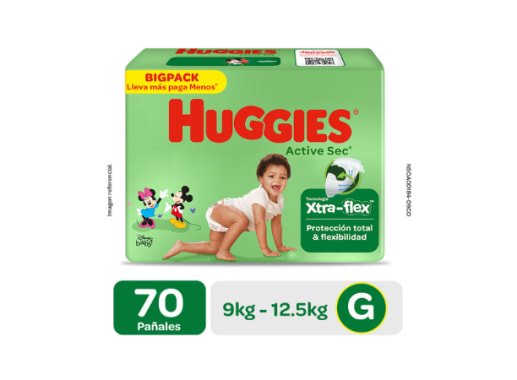 HUGGIES PAÑAL ACTIVESEC G X 70