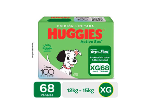 HUGGIES PAÑAL ACTIVESEC XG X 68 (PAQUETE) 