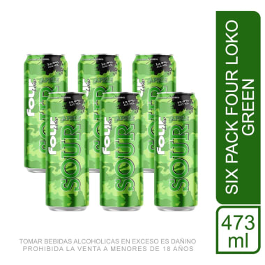 Six Pack Four Loko Green 473 ml