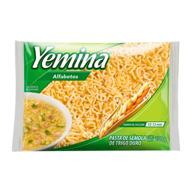 Pasta P/Sopa Yemina Alfabetos 200 Gms.