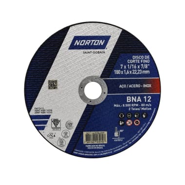 846559-N - DISCO CORTE DE METAL BNA12  7" X 1/16 X 7/8" NORTON