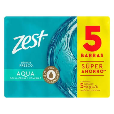 Jabon Zest Aqua 90G 5 Pack