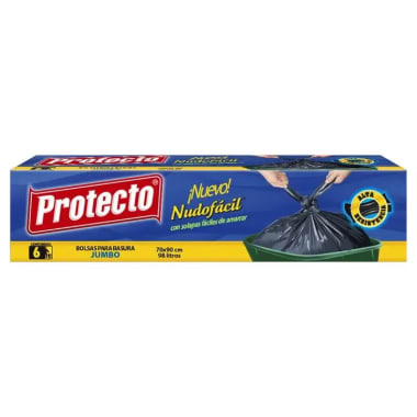 Bolsa Para Basura Protecto Nudo Facil Jumbo 70X90 Cm C/6