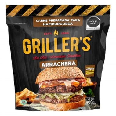 Hamburguesa Grillers Arrachera C/6 Pz 900Gr