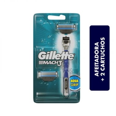 Rastrillo Cab. Gillette Mach 3 Aquagrip Regular C/2