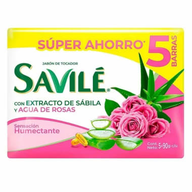 Jabon Savile Rosas 90 Gr Paq 5 Pzas