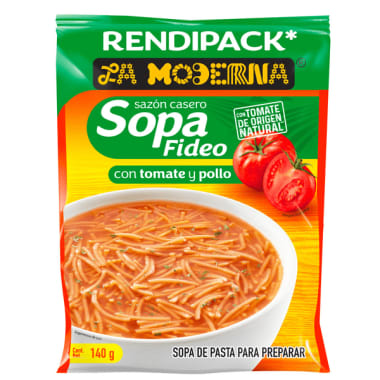 Sopa En Sobre Rendipack Fideo La Moderna 140 Gr