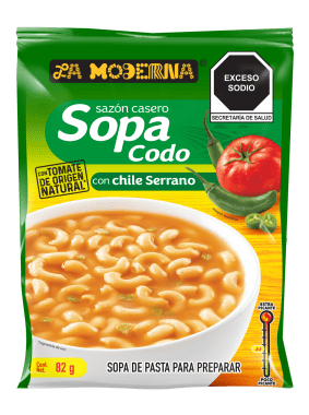 Sopa En Sobre La Moderna Coditos C/Chile Serrano 82 Gms.