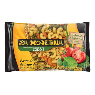 Pasta P/Sopa La Moderna Codo 2 Con Vegetales 200 Gr