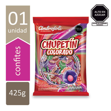 CHUPETIN COLORADO SURTI 25x17 GR