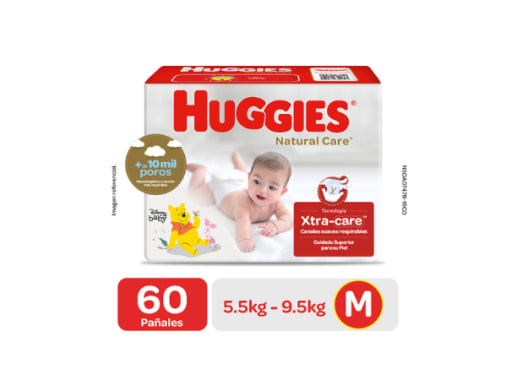 HUGGIES PAÑAL NATURAL CARE M X  60   