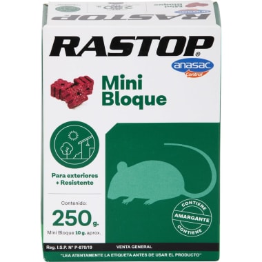 RATICIDA RASTOP MINI-BLOQUE (250 G)     