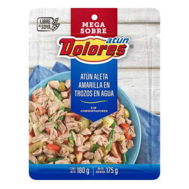 Lomo De Atun Dolores En Agua 180 Gr Megasobre