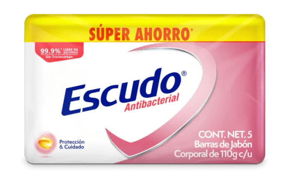 Jabon De Tocador Escudo Rosa 5 Pack 110 Grs