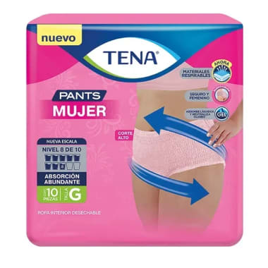 Pañal P/Adulto Tena Pants Mujer Grande C/10 Pzas