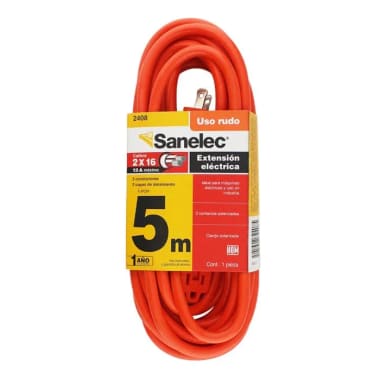 Extensión Uso Rudo Sanelec 5M Naranja