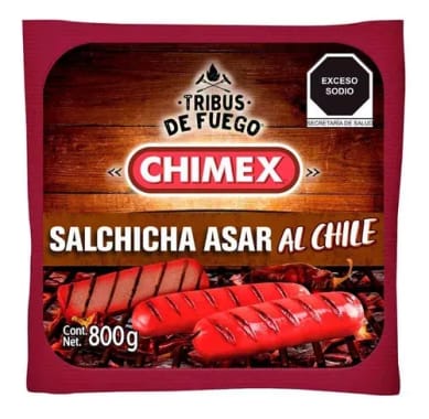 Salchicha Asar Al Chile 800Gr Chimex