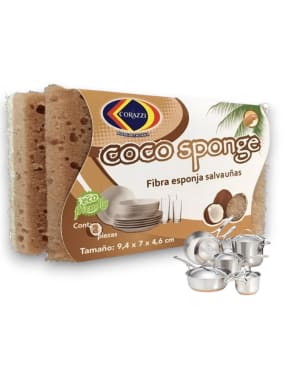 Fibra Esponja Corazzi Coco Sponge Salvauñas 9.4X7X4.6 C/2