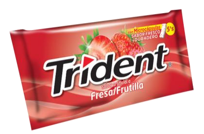 CHICLE TRIDENT 5S FRESA DISPLAY 18 UN