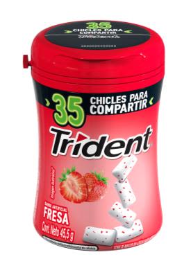 CHICLE TRIDENT BOTELLA FRESA DISPLAY 6 UN