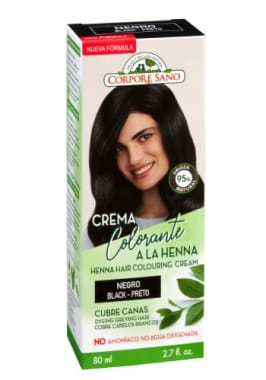 Crema Colorante a la Henna Negro 80ml.