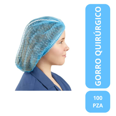 GORRO QUIRÚRGICO PLISADO DESECHABLE PAQ C/100 PZAS. Gorro desechable quirúrgico