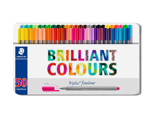 ESTUCHE STAEDTLER METAL FINELINER TRIPLUS 50 COLORES (334 M50)