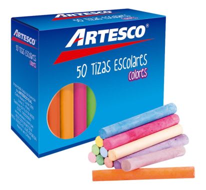 Tiza Antialérgica de Colores Caja x 50 Unidades