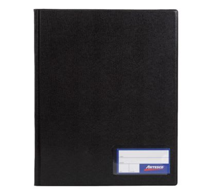 Folder Doble Tapa con Gusanillo A4 Negro