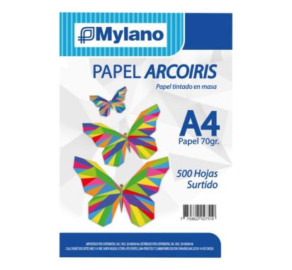 Papel Arcoiris Surtido A4 70 g x 500 Hojas