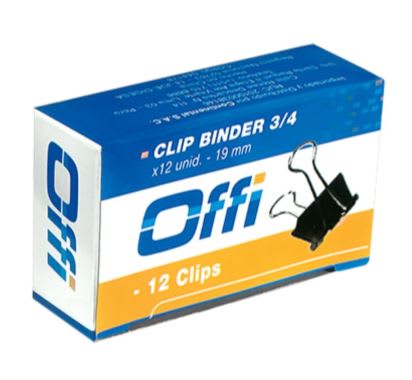 Clips Binder 19mm Caja x 12 Unidades