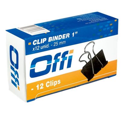 Clips Binder 25mm Caja x 12 Unidades