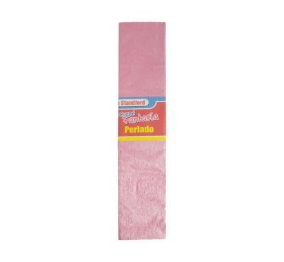 Papel Perlado Crepé Fantasía Rosado x 1 Pliego