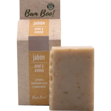 JABÓN MIEL Y AVENA (Bam Boo) Barra 100 G.   Jabón corporal