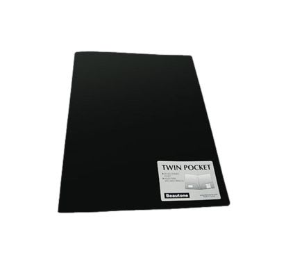 Folder A4 Negro Twin Pock Doble Bolsillo