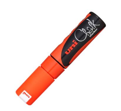 Marcador Permanente 8K Chalk Naranja Fluorescente