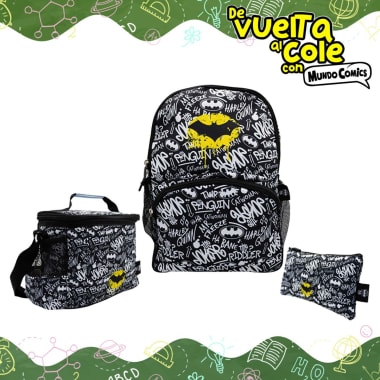 SET MOCHILA + LONCHERA + CARTUCHERA BATMAN