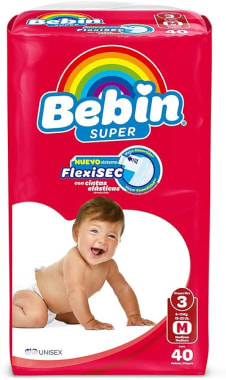 Pañal Bebin Super E3 Med C/40 Pzas